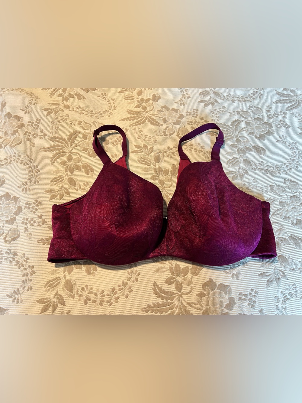 Cacique Shimmer Underwire Bra in Berry Plum